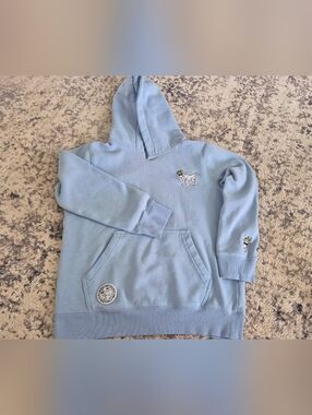 GOAT youth x-large blue hoodie. See all pics for damage. Priced accordingly